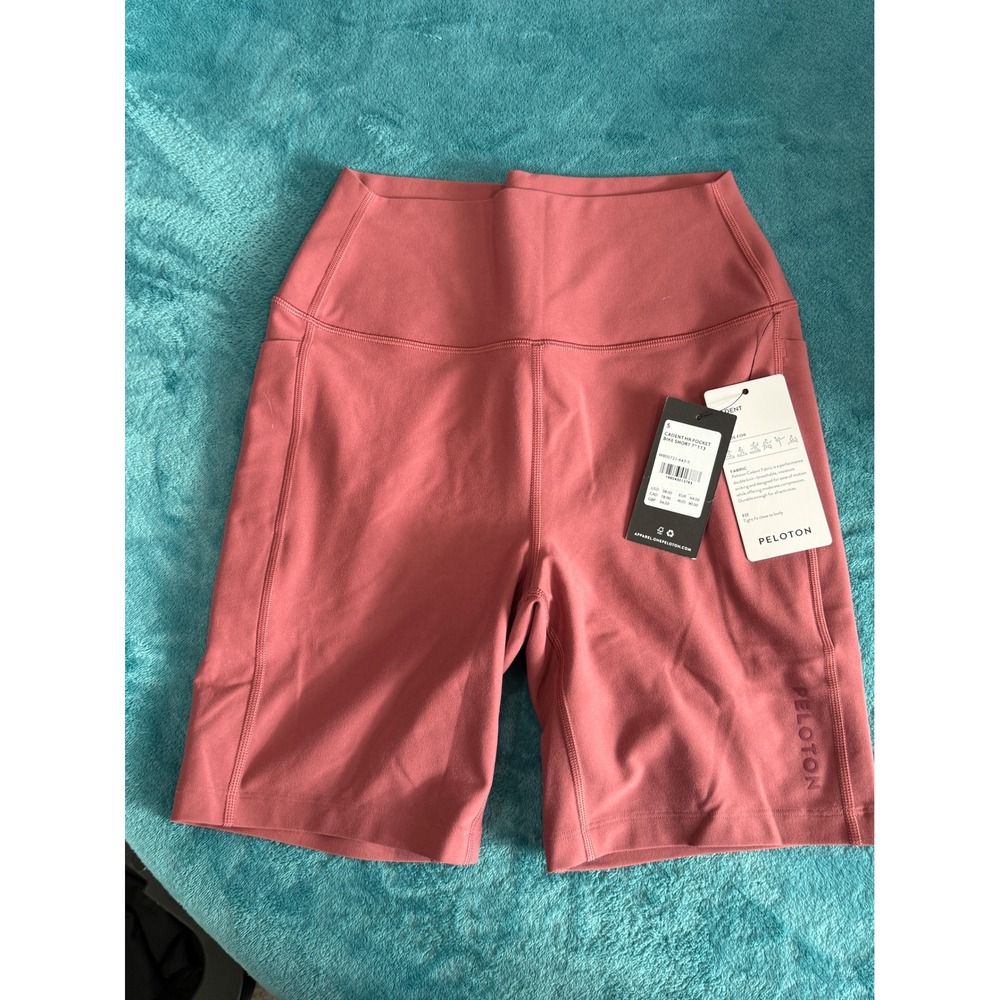 Peloton Cadent High Rise Pocket Bike Short 7" Rose Pink WB0721-643-S NWT Size S